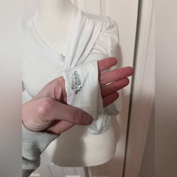 FP Movement With A Twist Layer Top Painted Sleeve White Size Small - Picture 3 of 6